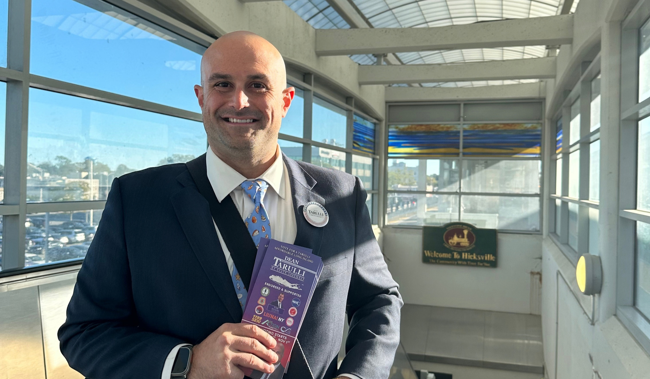 Dean Tarulli is canvassing the Hicksville Station.